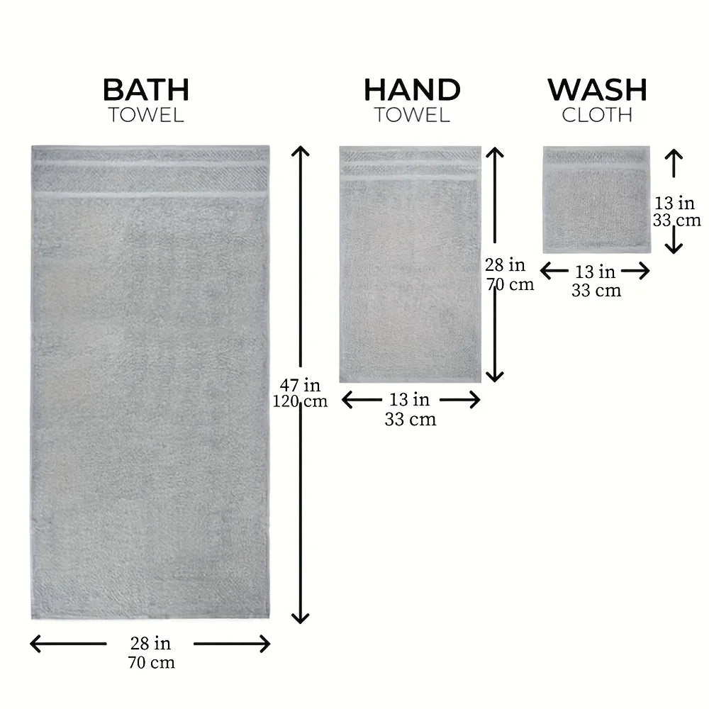 Cotton Polyester Bath Towel Set 10 Pieces Quick Dry Absorbent Towels Washcloths Essentials