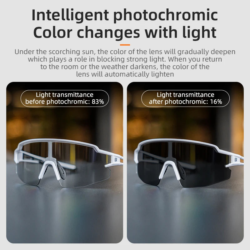 ROCKBROS Cycling Glasses Photochromic Polarized Lenses UV400 Protection Eyewear Elite