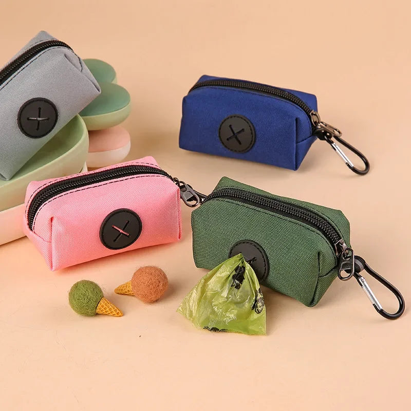 NONEDog Litter Canvas Dog Poop Bag Holder With Carabiner Clip