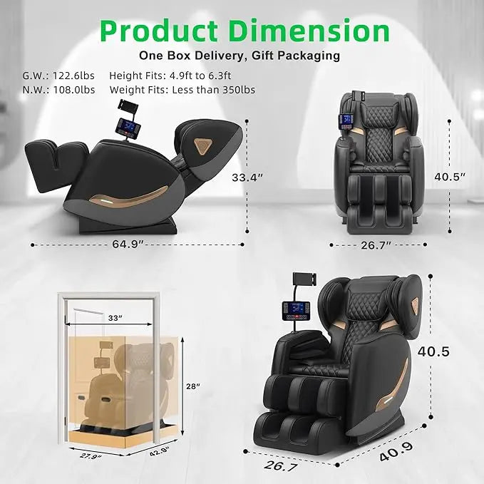 ZHUXIANG Luxury Full Body Zero Gravity Shiatsu Massage Chair