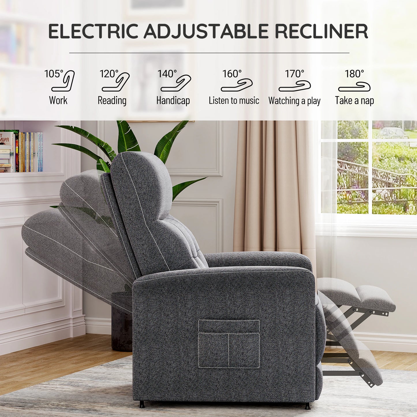 ZBOM Luxury Power Recliner Chair With Infrared Heated Massage TechnologySolutions