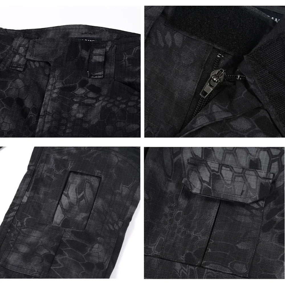 Men Combat Pants Tactical Camouflage Multicam For Outdoor Trekking And Hunting