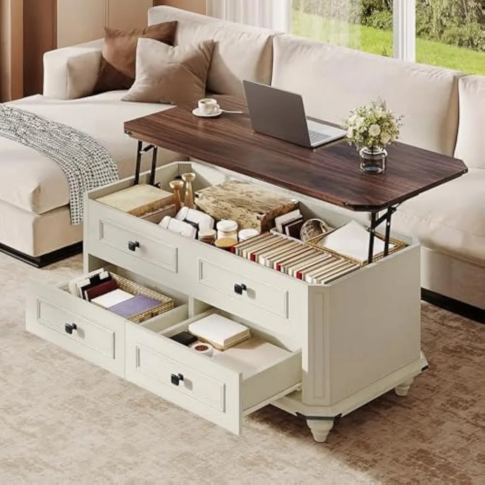 Lift Top Coffee Table With Storage And Hidden Compartment