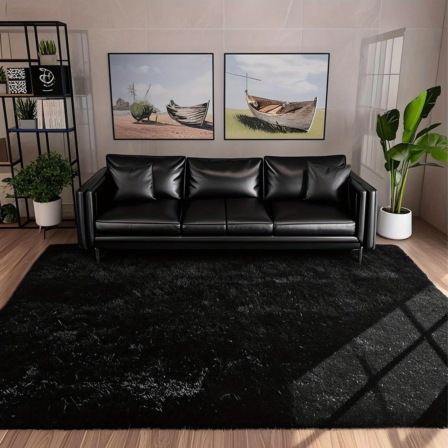 NONEDesign Geometric Plush Area Rug for Living Room Bedroom