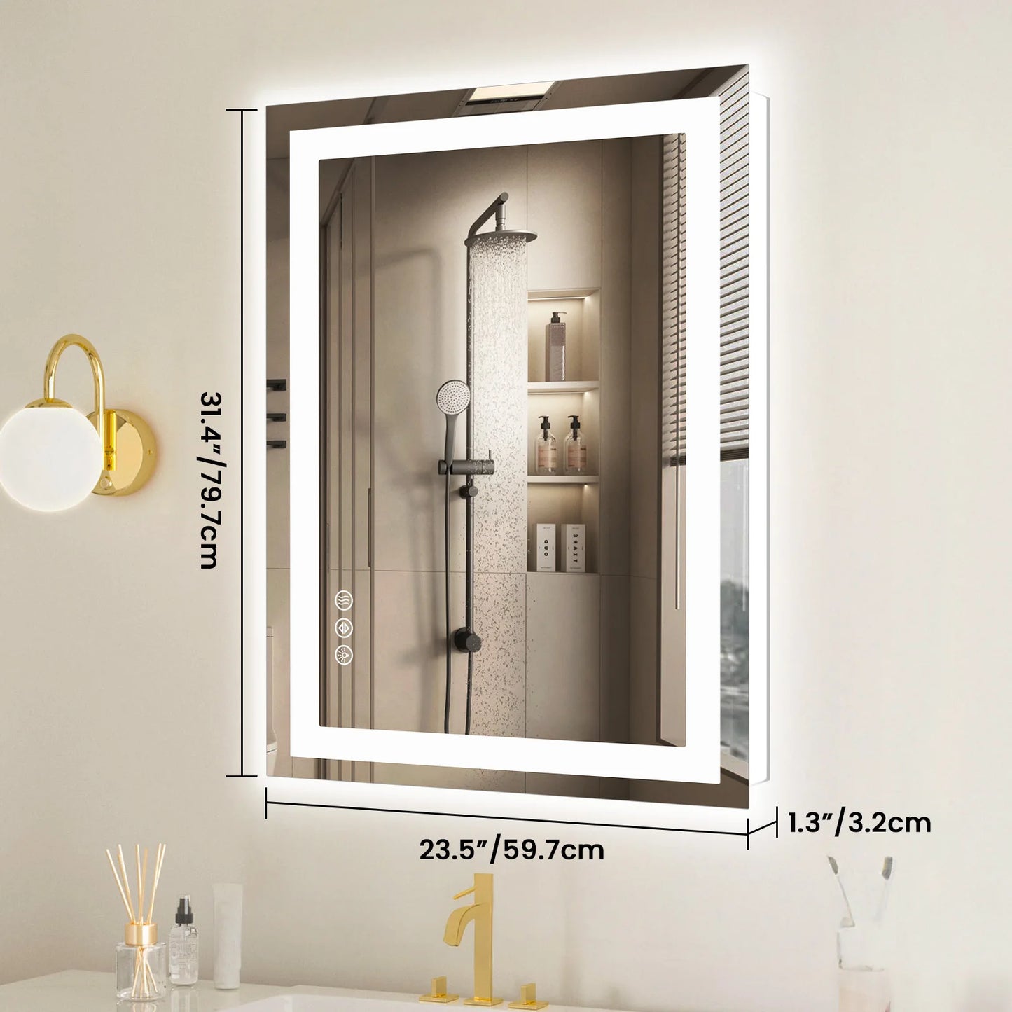 JHK LED Bathroom Vanity Mirror With Front And Back Lighting