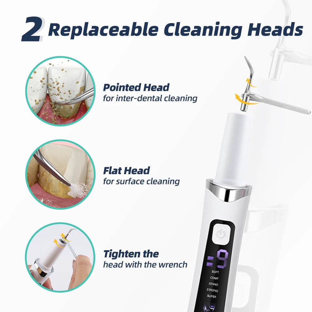 Ms.Dear Electric Ultrasonic Dental Scaler With 5 Modes Tartar Calculus Removal Teeth Whitening Oral Care