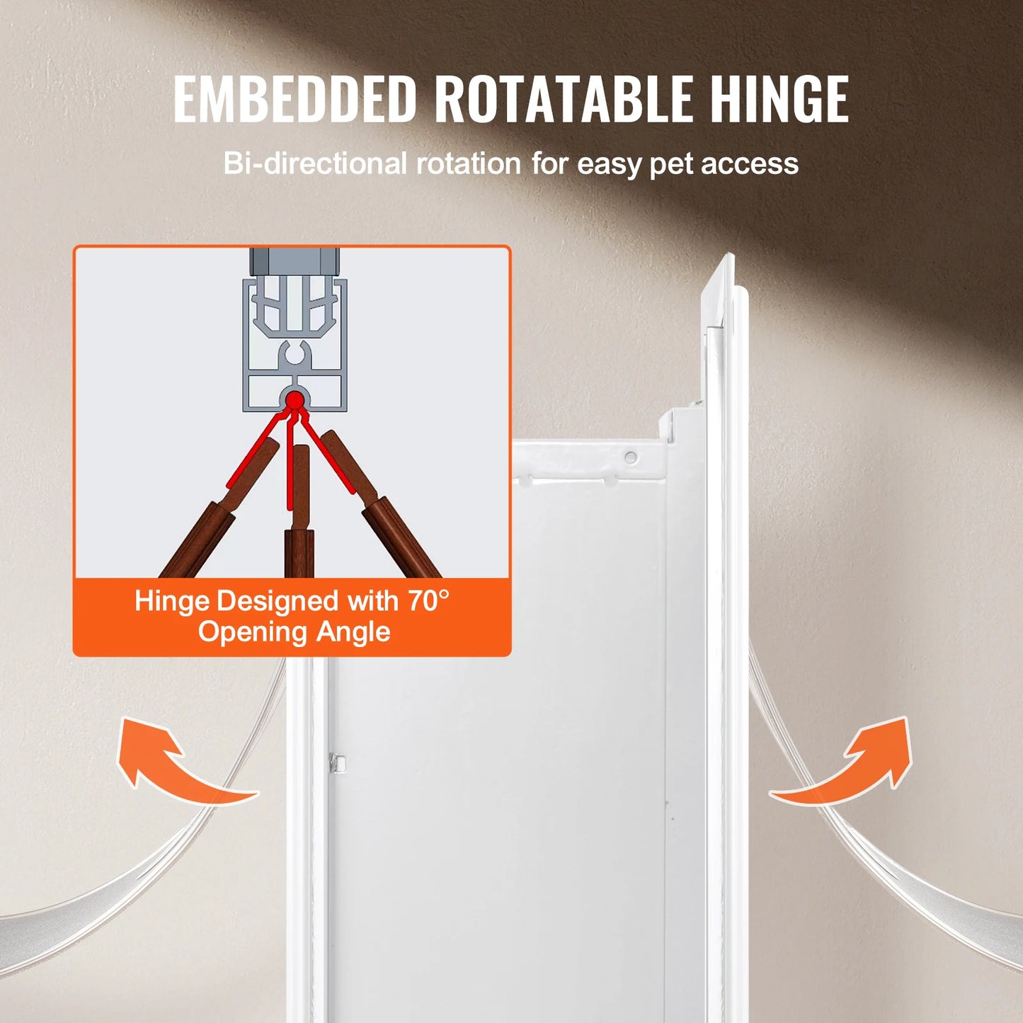 SucceBuy Pet Door Metal Frame With Lock And 3-Flap System