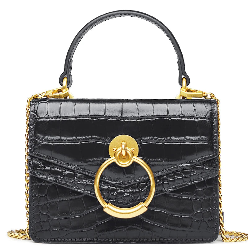 CN Guangdong Genuine Leather Chain Crossbody Bag for Women
