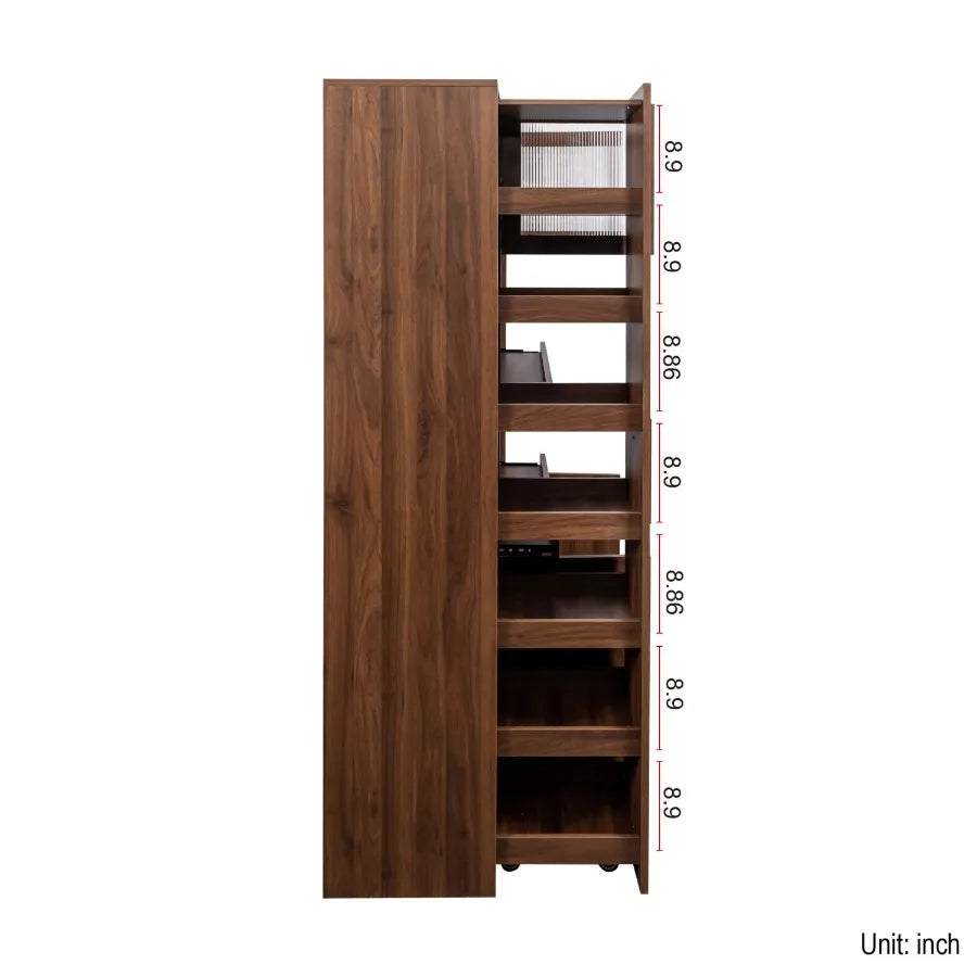 Farmhouse Pantry Cabinet With Pullout Multitier Storage