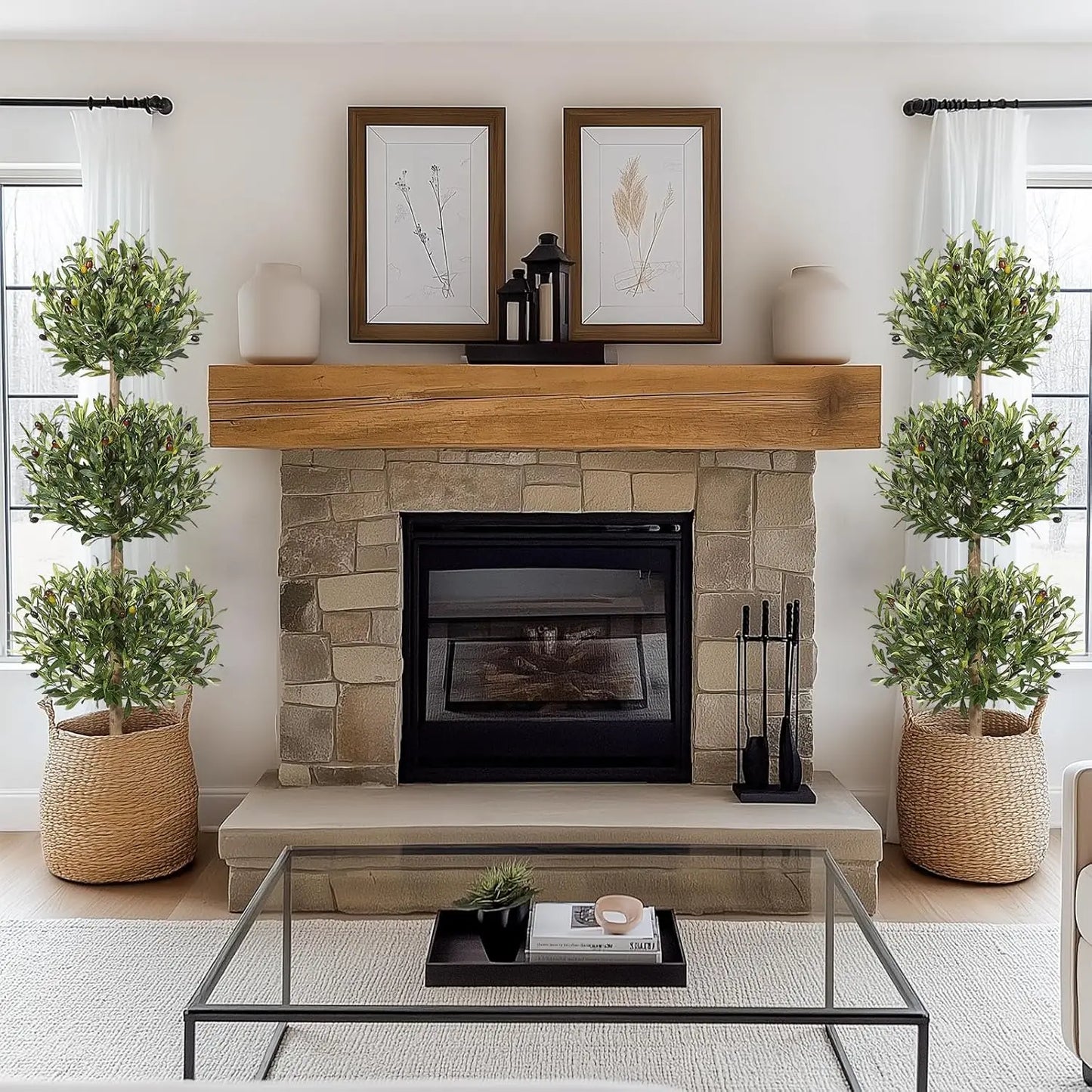 HiMIS Artificial Olive Tree With Planter For Indoor Home Office Decor Lifelike Foliage