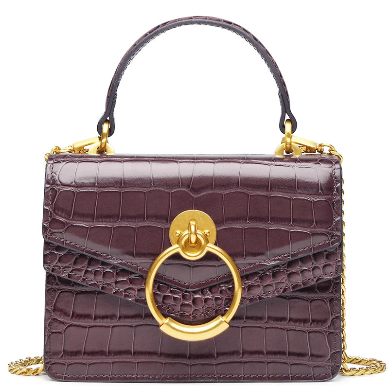 CN Guangdong Genuine Leather Chain Crossbody Bag for Women