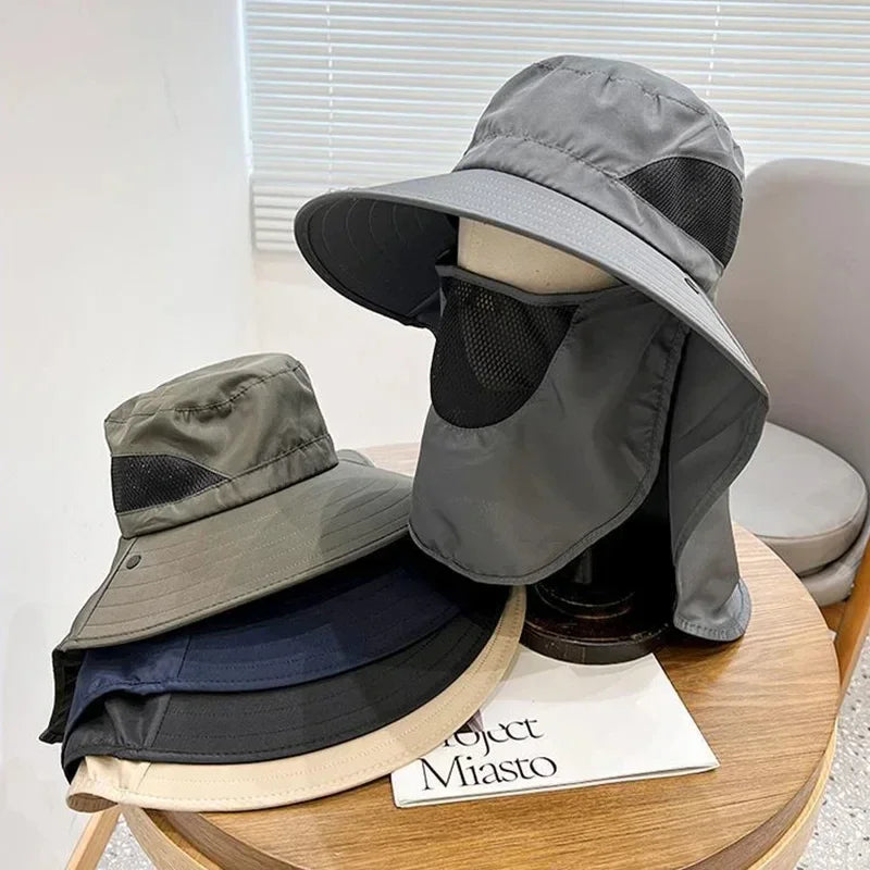 Outdoor UV Protective Fishing Cap For Men Wide Brim Hat