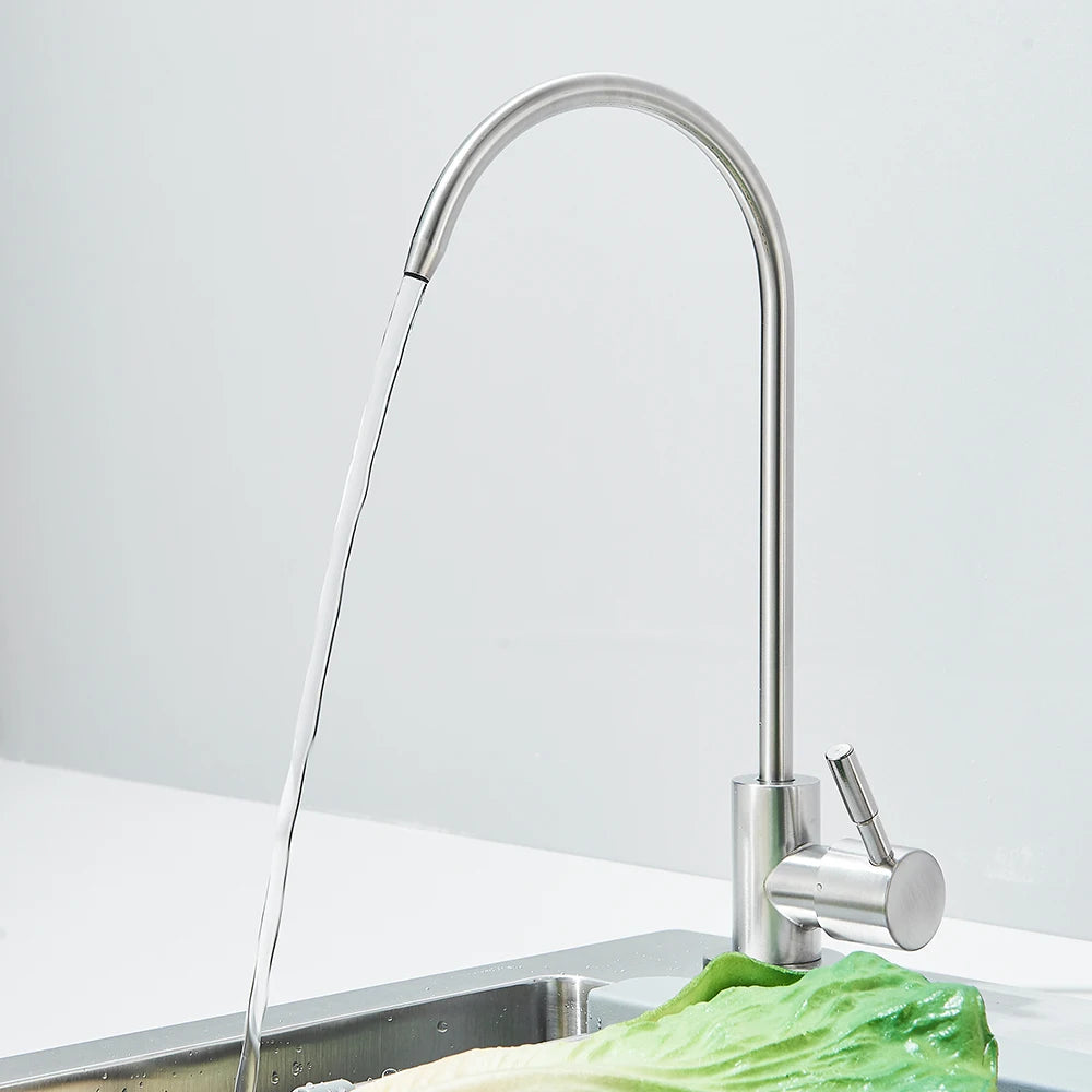 Stainless Steel Kitchen Sink with Faucet Drinking Water Tap/Soap Dispenser 55x45cm Sink Kit with Drain Set/ Basket