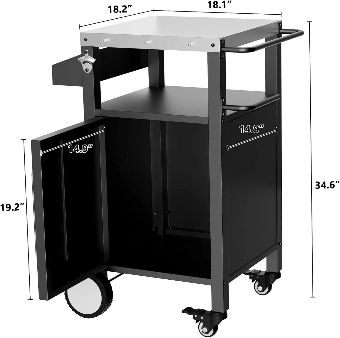 Outdoor Grill Cart with Patio Furniture, Outdoor Grill Table with Storage,Rolling Bar Cart Outdoor BBQ Cart