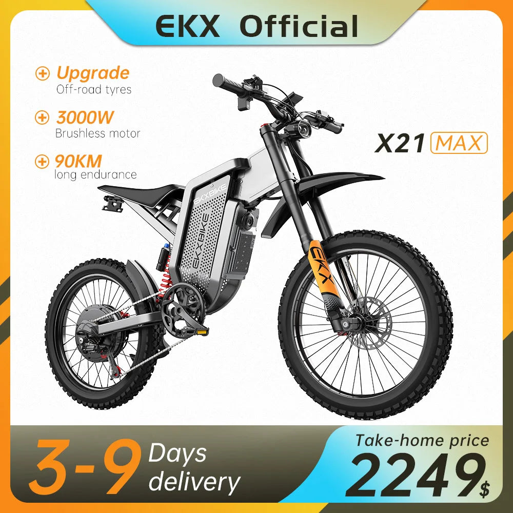 EKX X21 Max Electric Offroad Ebike 3000W Brushless Motor