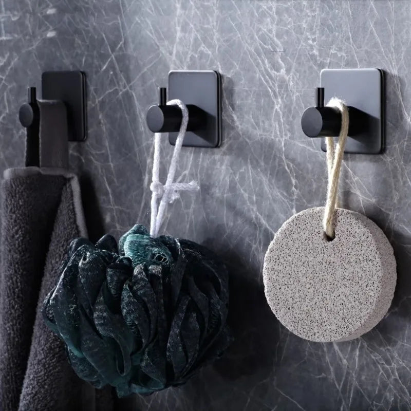 Adhesive Wall Hook Stainless Steel Coat Rack Hanger Bathroom Towel
