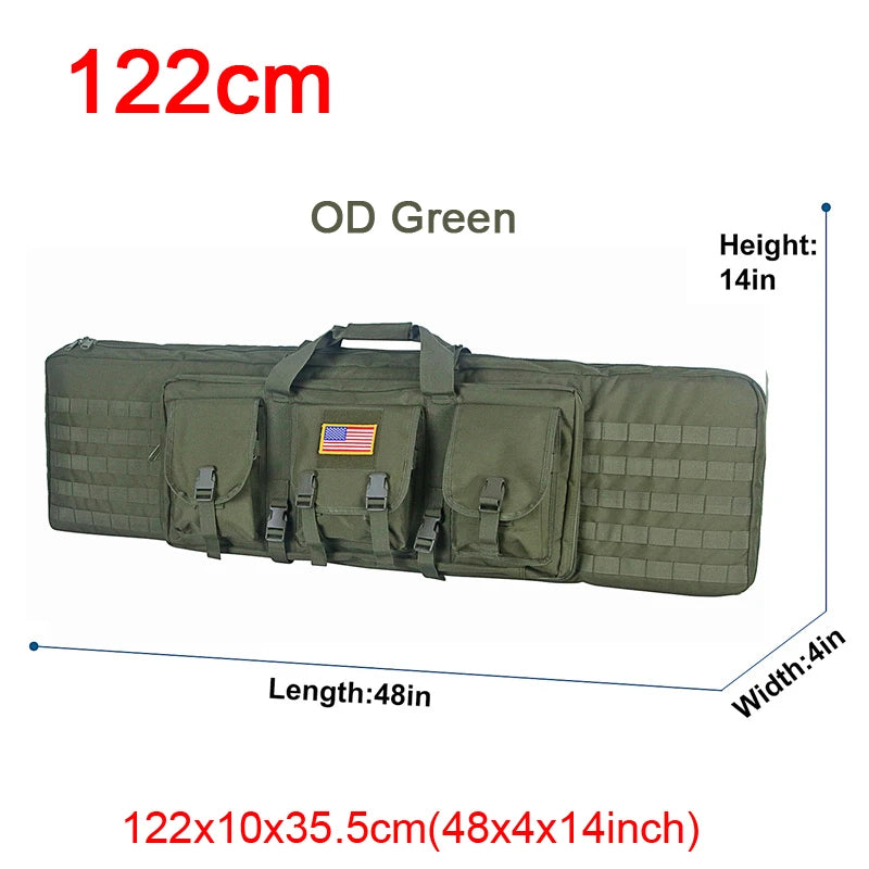LQARMY Tactical Double Rifle Case With Molle Backpack Gun Bag