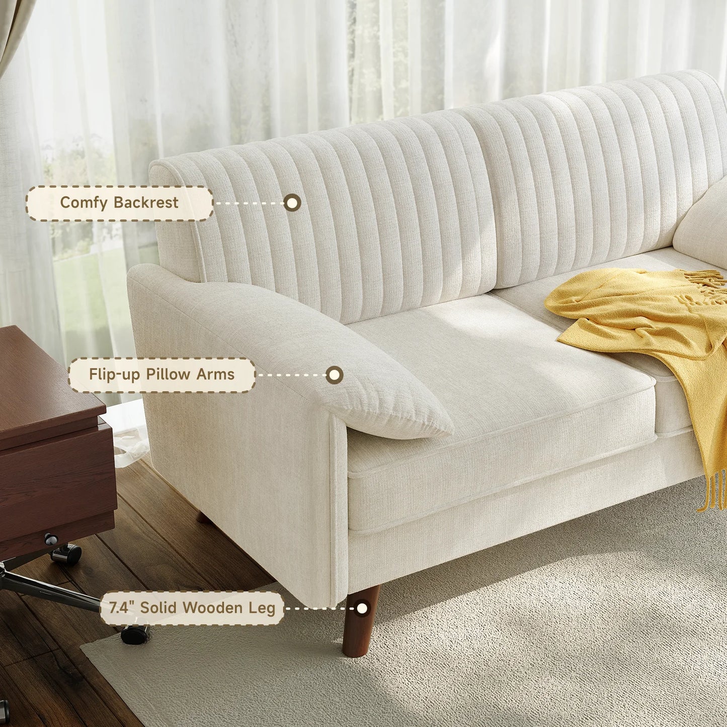 Modern Chenille Loveseat Sofa for Small Living Spaces