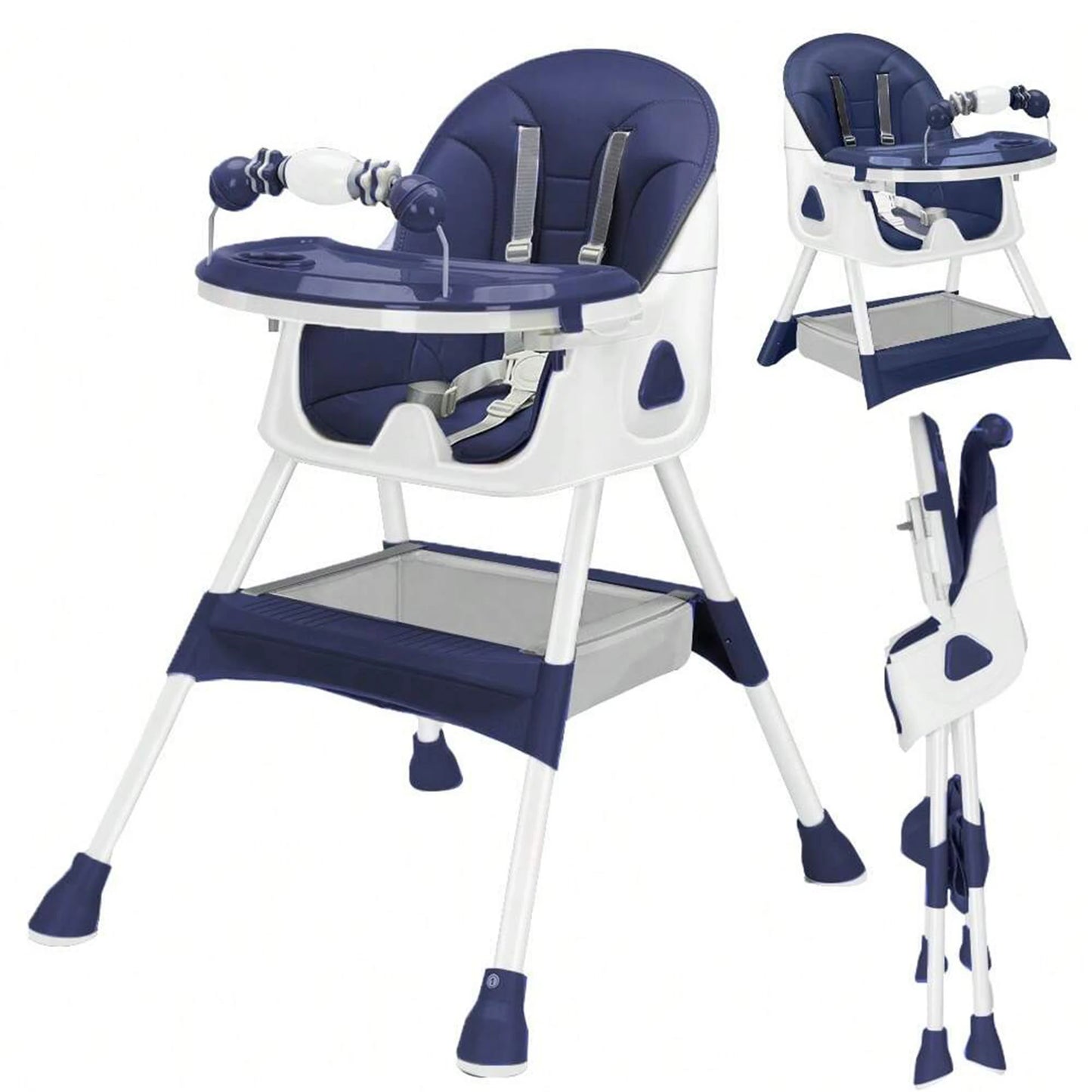 PIORLADO Foldable Baby High Chair E500 Tray Toy Rack