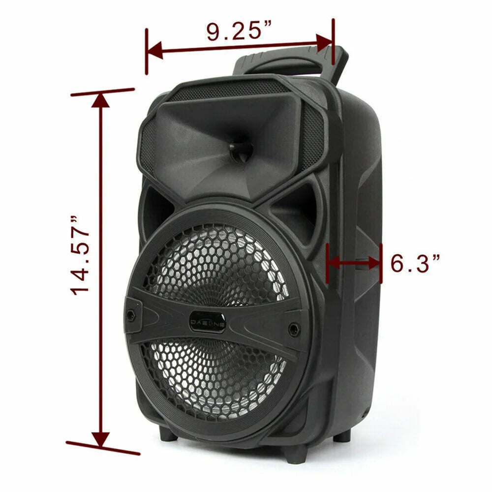 CURUK 1000W Portable Bluetooth Speaker LED Light Karaoke Mic Remote