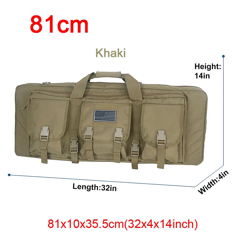 LQARMY Tactical Double Rifle Case With Molle Backpack Gun Bag