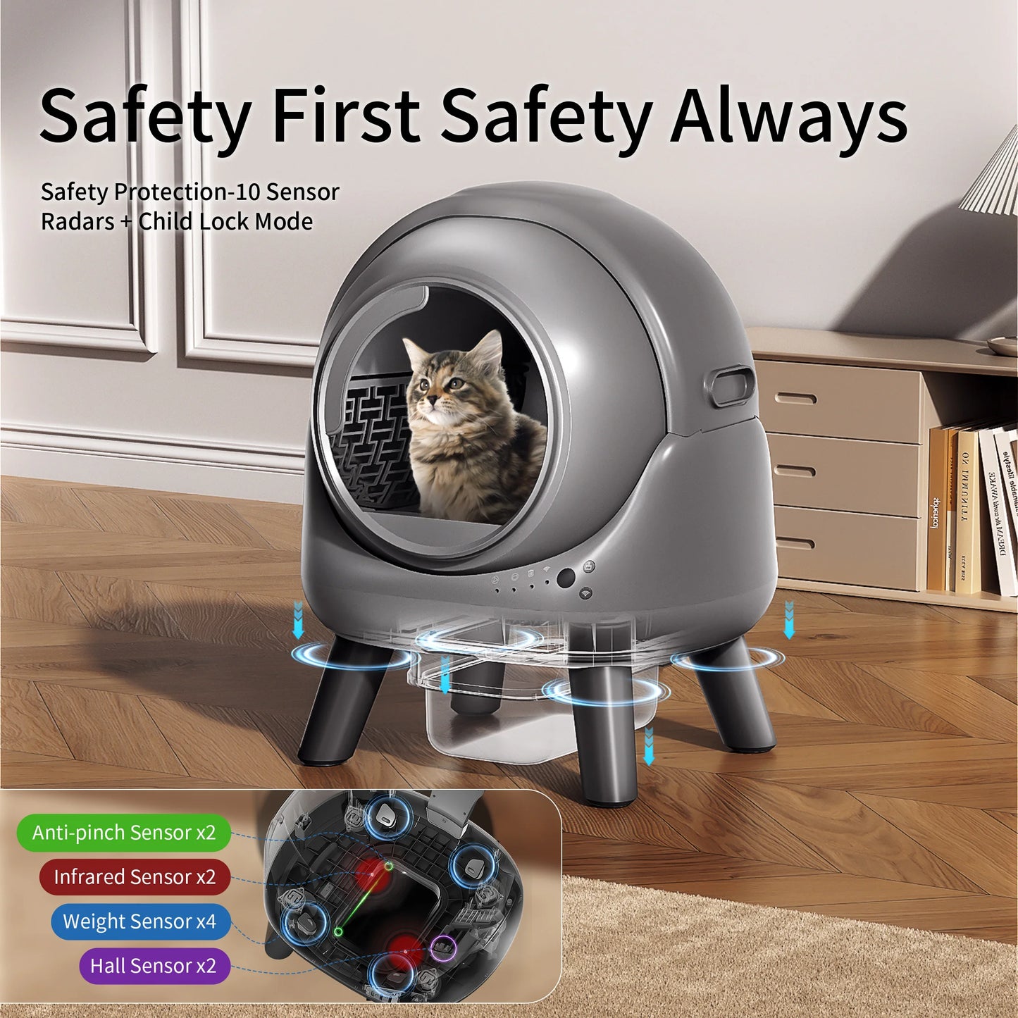 REDSASA Self Cleaning Litter Box With App Control For Cats