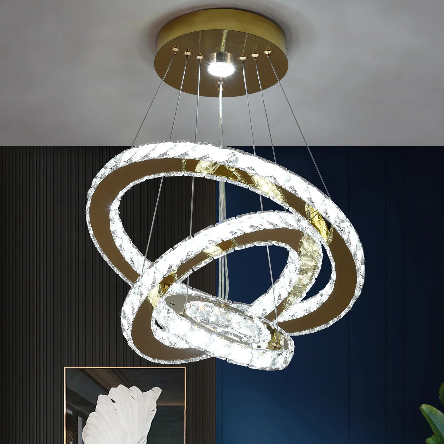 VETRULUS French Luxury Crystal Chandelier Hall LivingRoom LED CeilingPendantLight