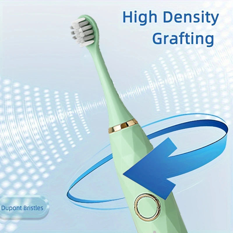 AdvancedElectric Rotary Toothbrush With Timer Usb Rechargeable Waterproof Ten Heads