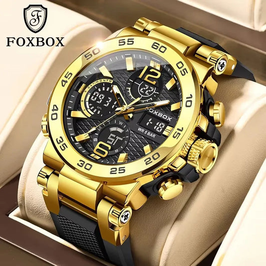 Foxbox Sports Analog Digital Quartz Watch With Silicone Strap