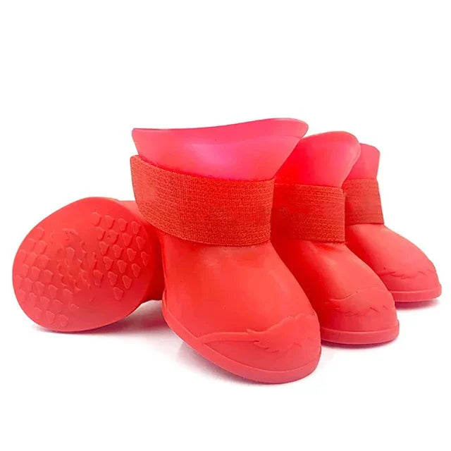 Waterproof Rain Shoes For Dogs And Cats Anti Slip Rubber Boots 4 Pack