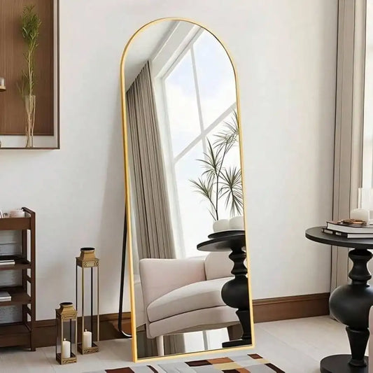 Arched Full Length Floor Mirror Wall Mounted Elegant Home Decor