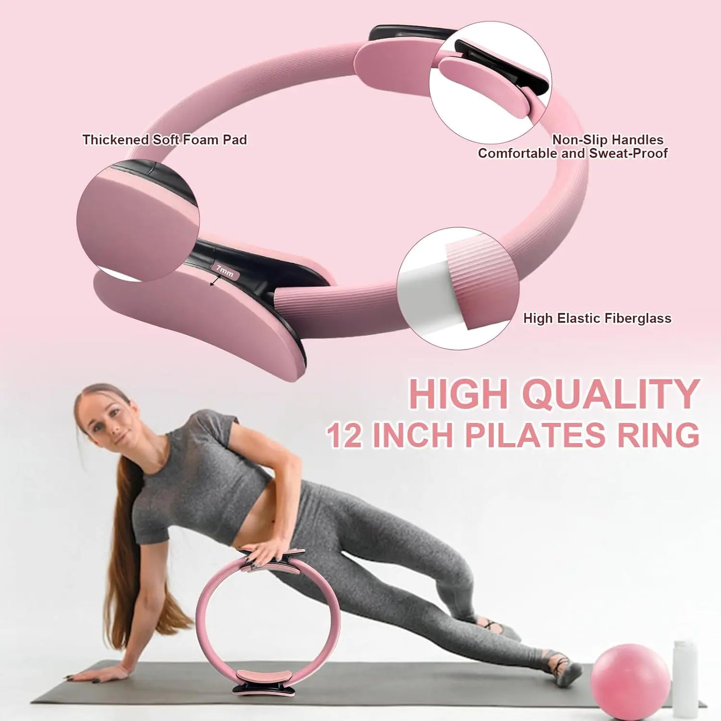 Complete Pilates Set with Ring, Ball, Weights & Bands for Home Workout - Yoga Essentials