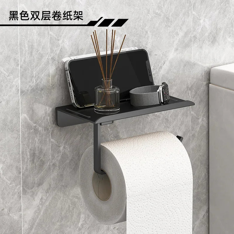 Self Adhesive Toilet Paper Roll Holder For Bathroom Plastic