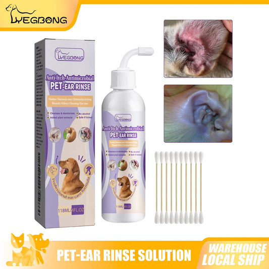 YEGBONG Pet Ear Cleaner Gentle Hypoallergenic Ear Mite Control Solution