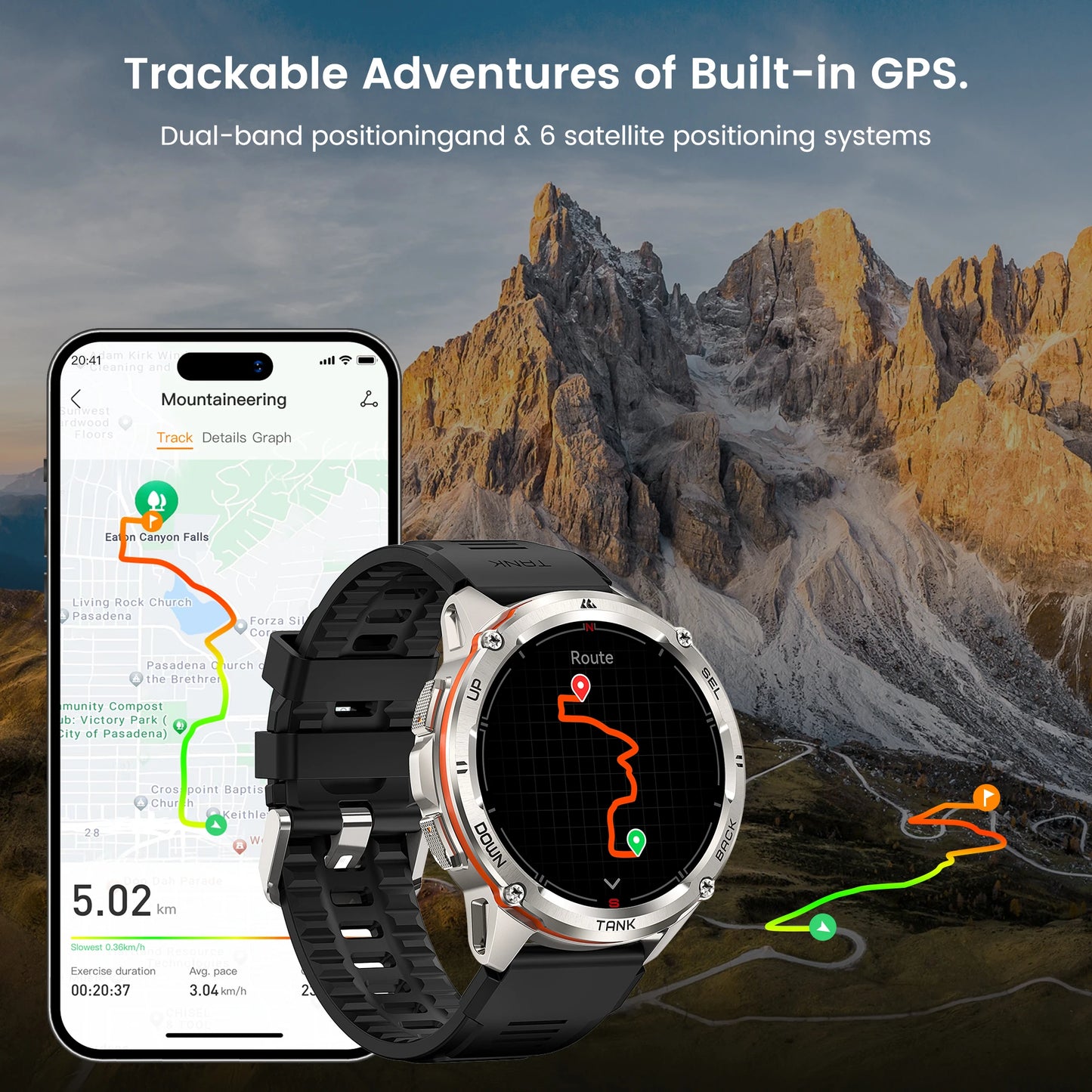 KOSPET Tank T3 Ultra GPS Smartwatch for Men Altimeter Barometer