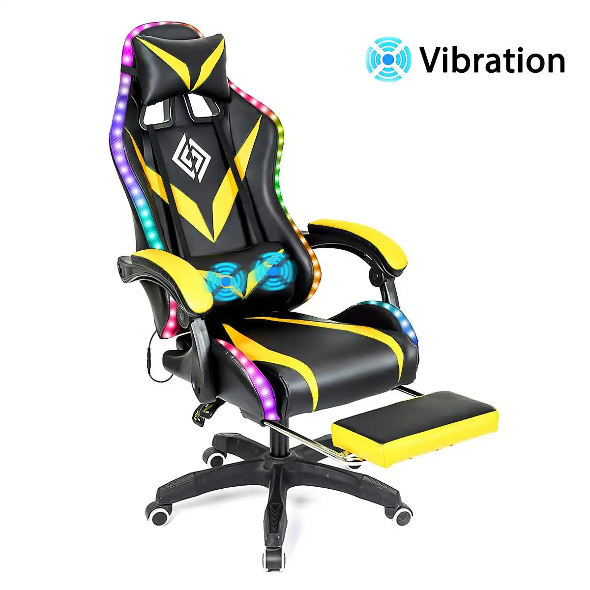 Hommpa Gaming Chair With RGB Light Bluetooth Speaker Ergonomic