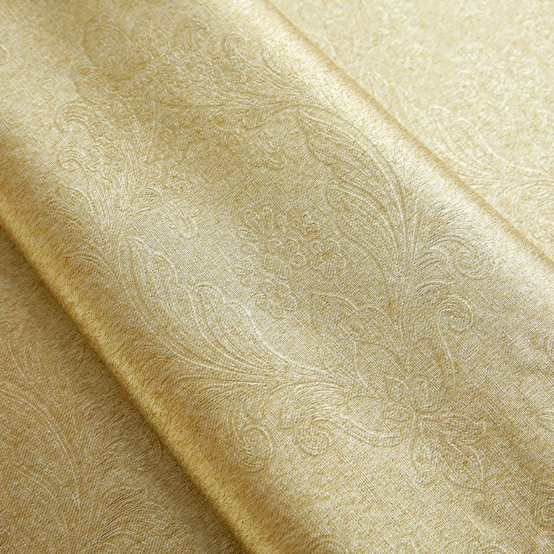Double Layer Blackout Curtains With Embossed Base And 3D Embroidered Detailing In Polyester For Bedroom And Living Room
