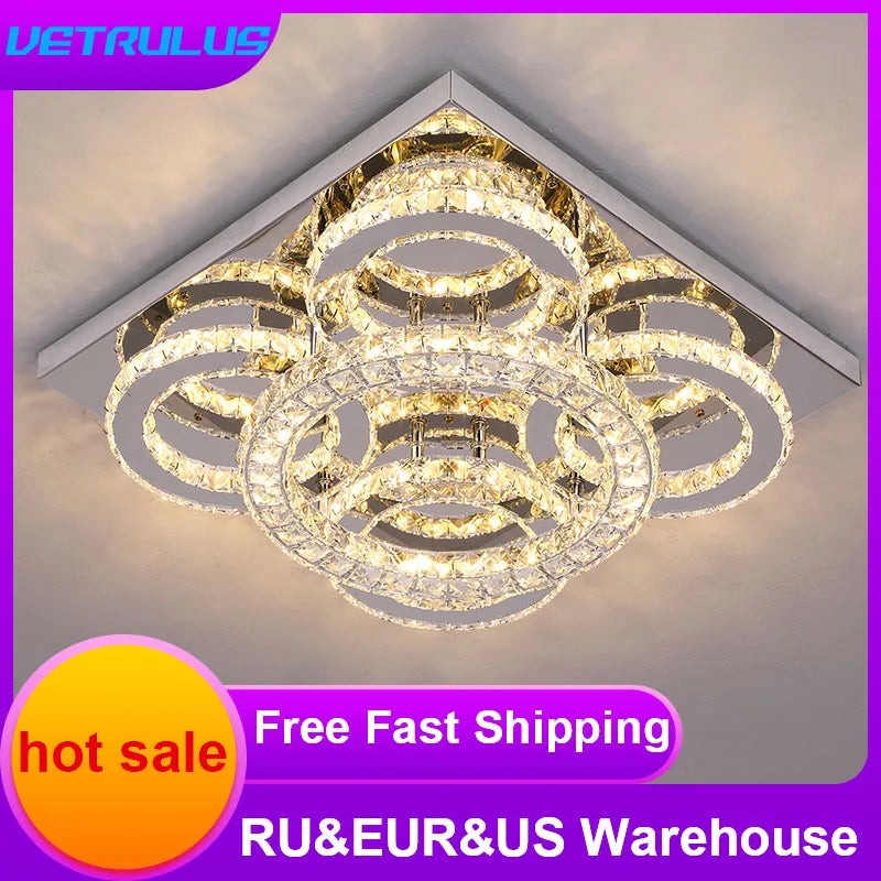 VETRULUS Modern Ceiling Lamp With Remote Control LED Chandelier