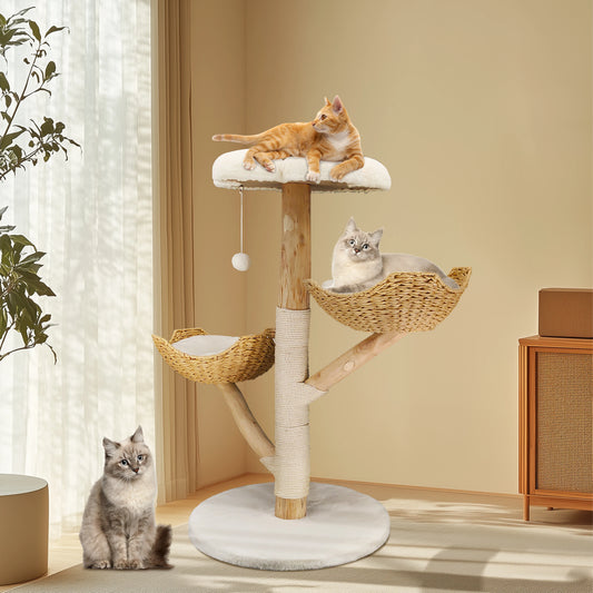 BINGOPAW Three-Tier Cat Tree Activity Centre With Plush Sisal
