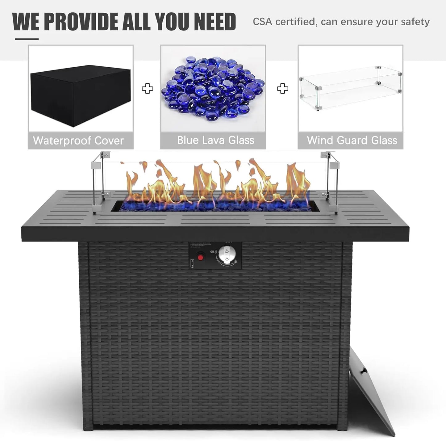 Premium AllWeather Aluminum Outdoor FirePit Table 5 Piece OutdoorPatio ConversationArea