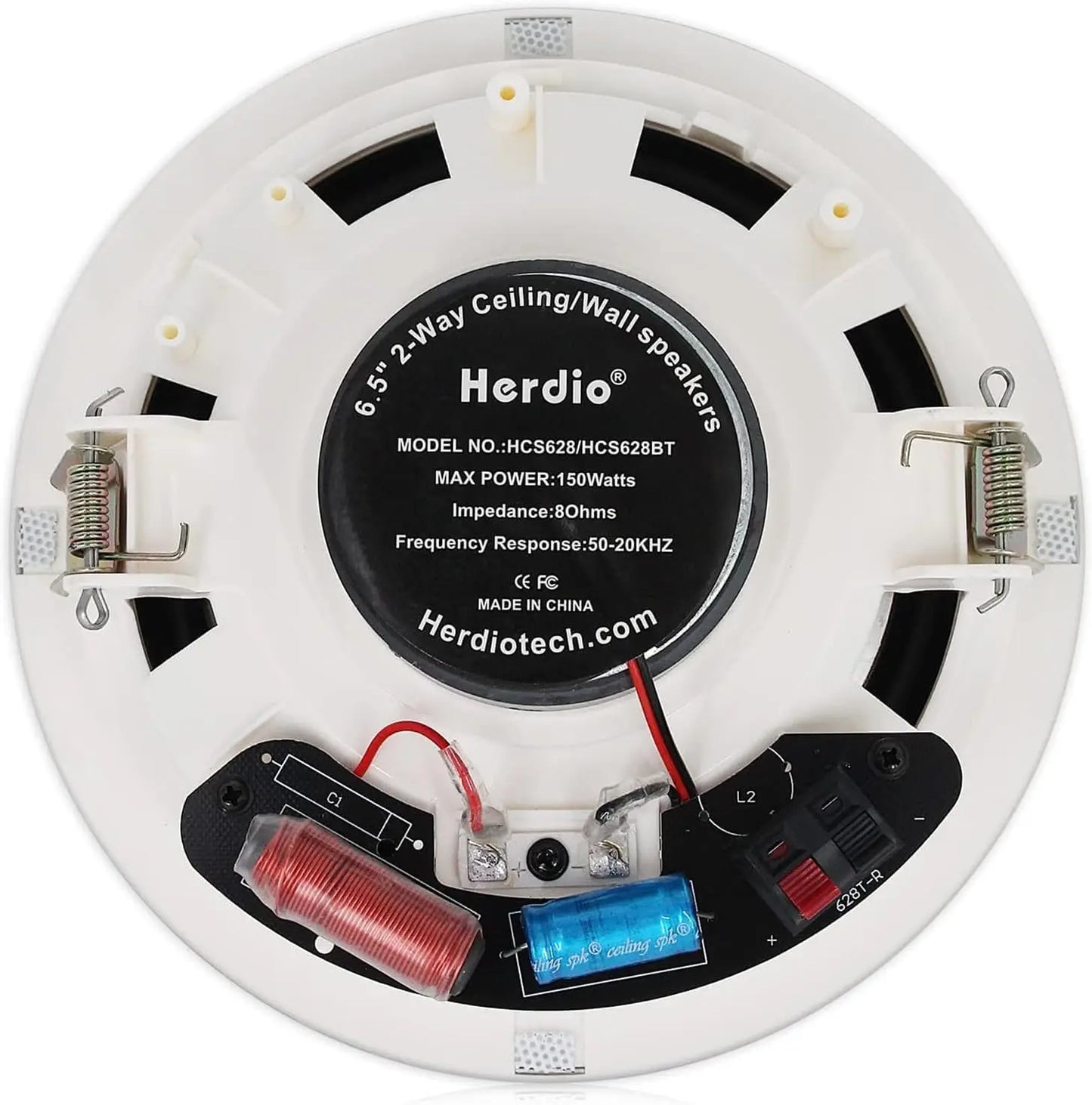 Herdio Ceiling Bluetooth Speaker 300W Recessed Home Audio System