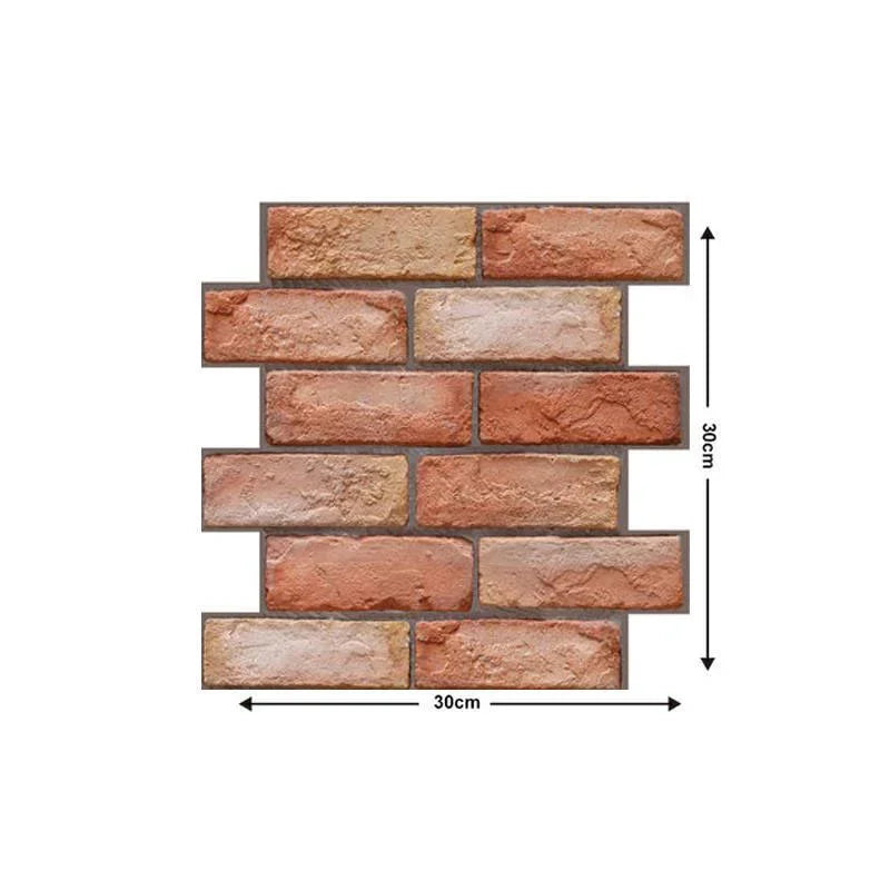 3D Imitation Brick Wall Stickers Waterproof Self Adhesive Wallpaper For Living Room and Kitchen Decor