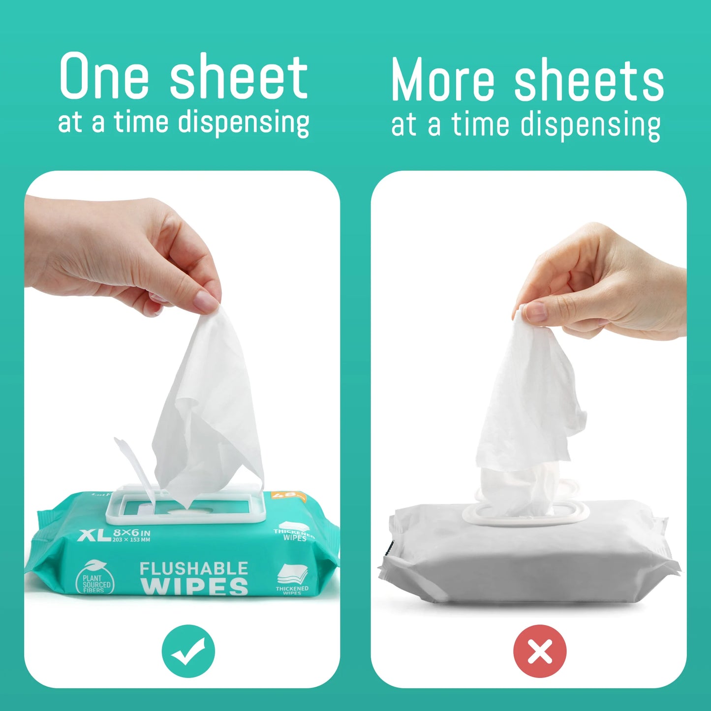 Flushable Wet Wipes 288 Count 6 Packs For Home And Outdoor Use Thickened Formula