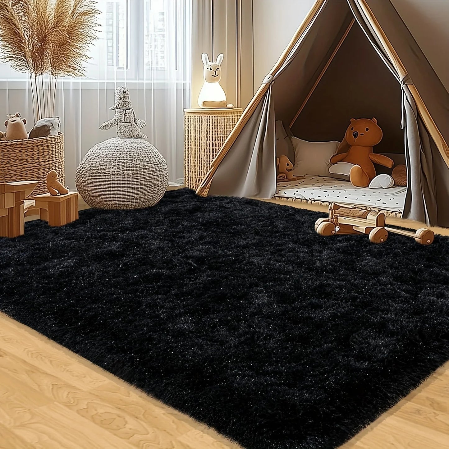 NONEDesign Geometric Plush Area Rug for Living Room Bedroom