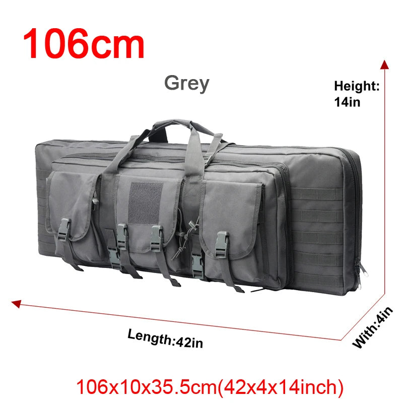 LQARMY Tactical Double Rifle Case With Molle Backpack Gun Bag