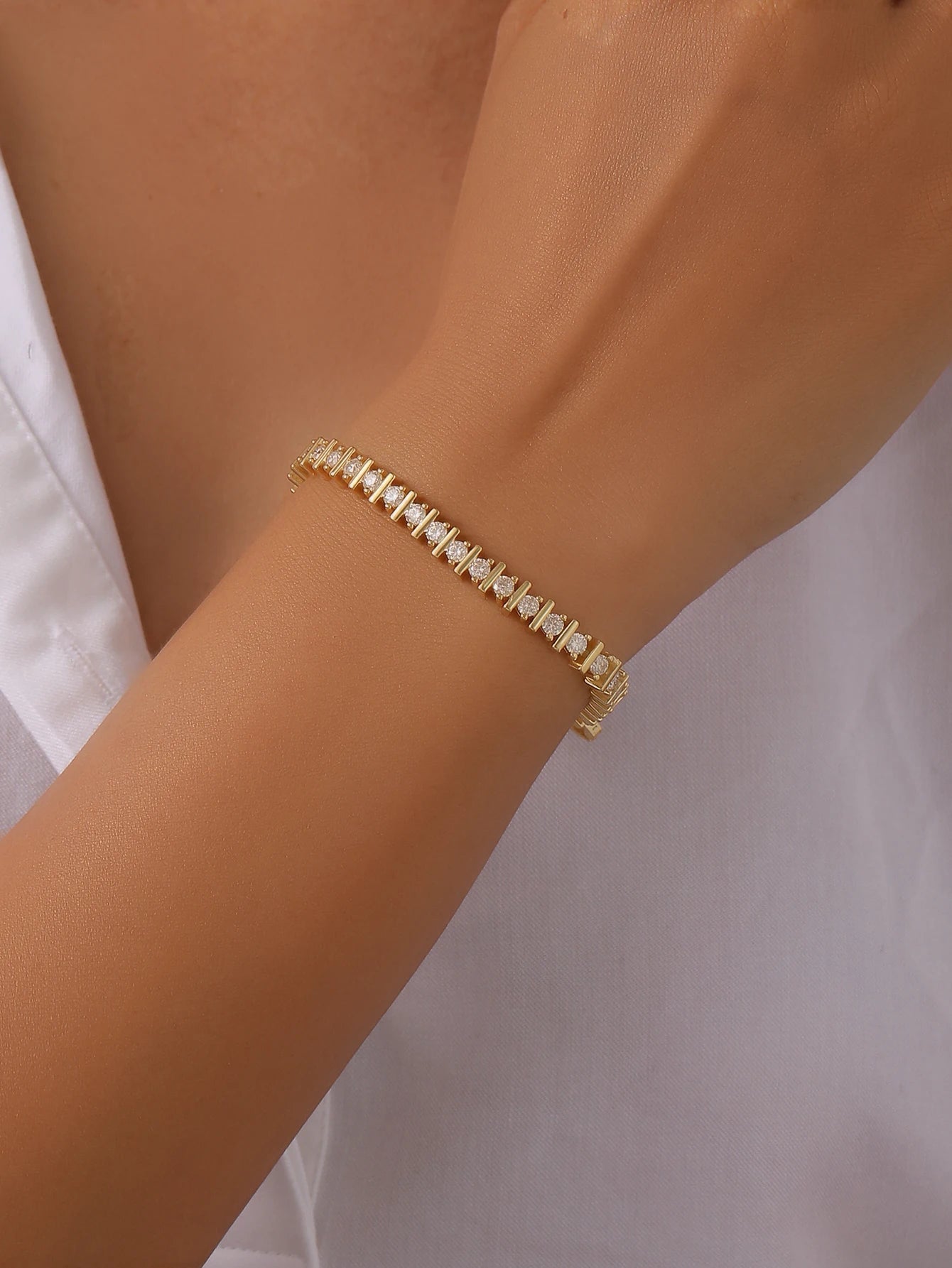S925 Silver Moissanite Tennis Bracelet Fine Jewelry 18k Gold-plated Personalized and Versatile, Suitable for Gift Giving