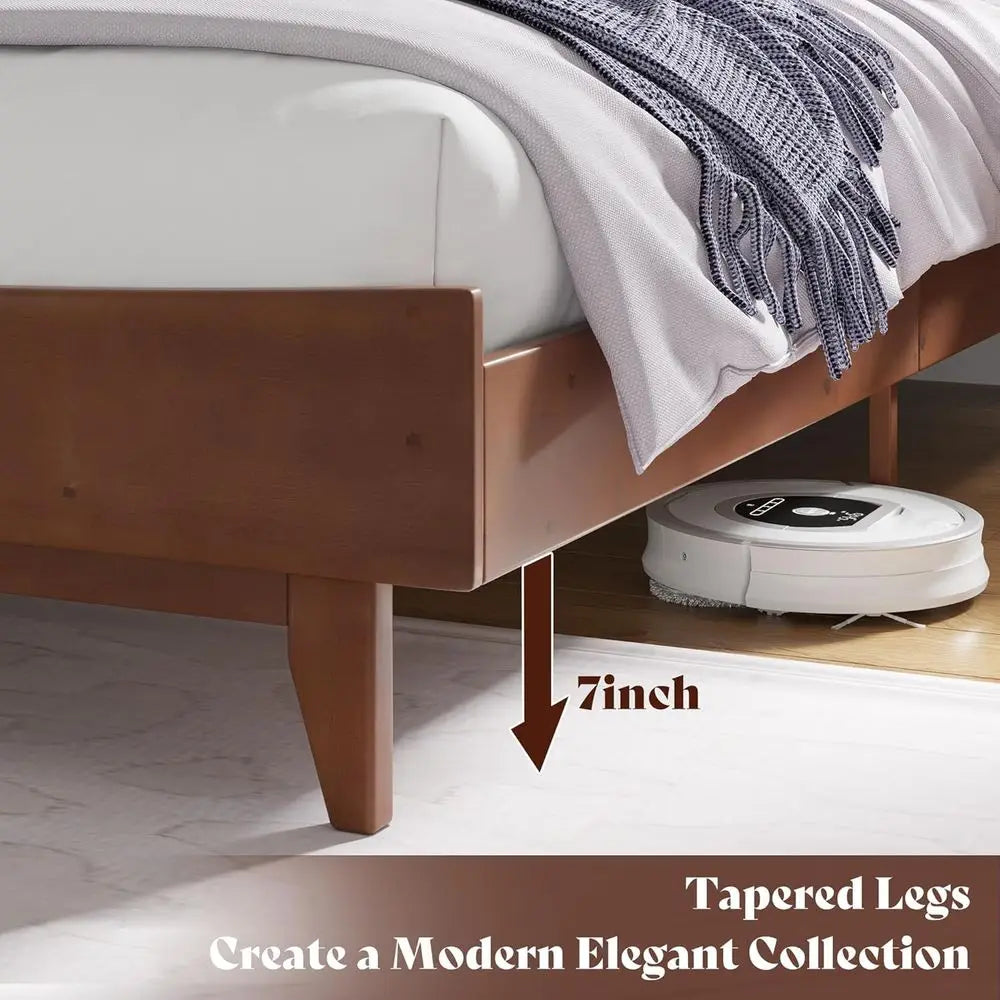 Solid Wood Platform Bed With Slats No Box Spring