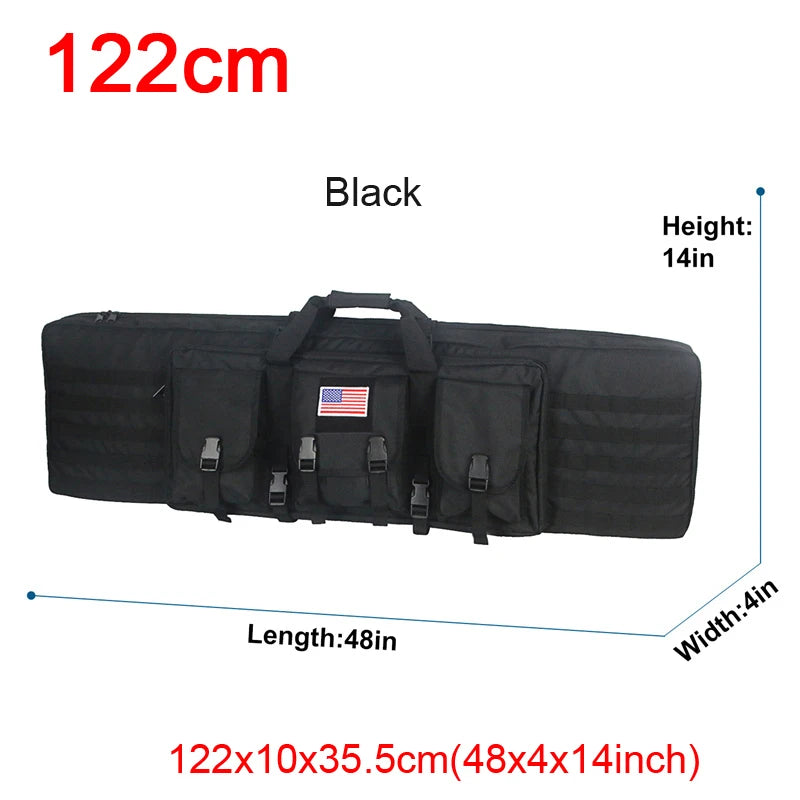 LQARMY Tactical Double Rifle Case With Molle Backpack Gun Bag