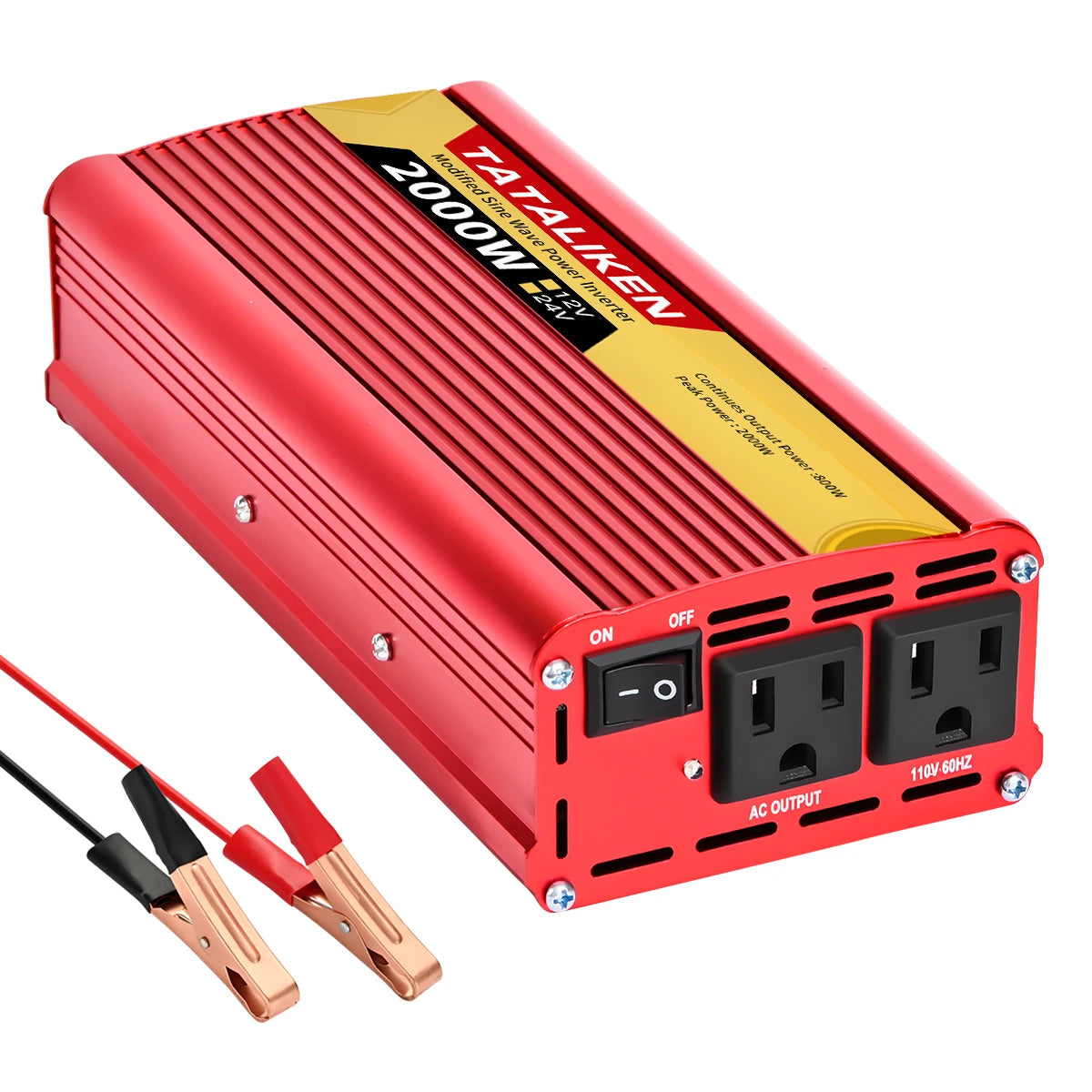 Tataliken 600W-2500W Inverter 12V/24V To 110V 60Hz VehicleMounted Household OffGridReady