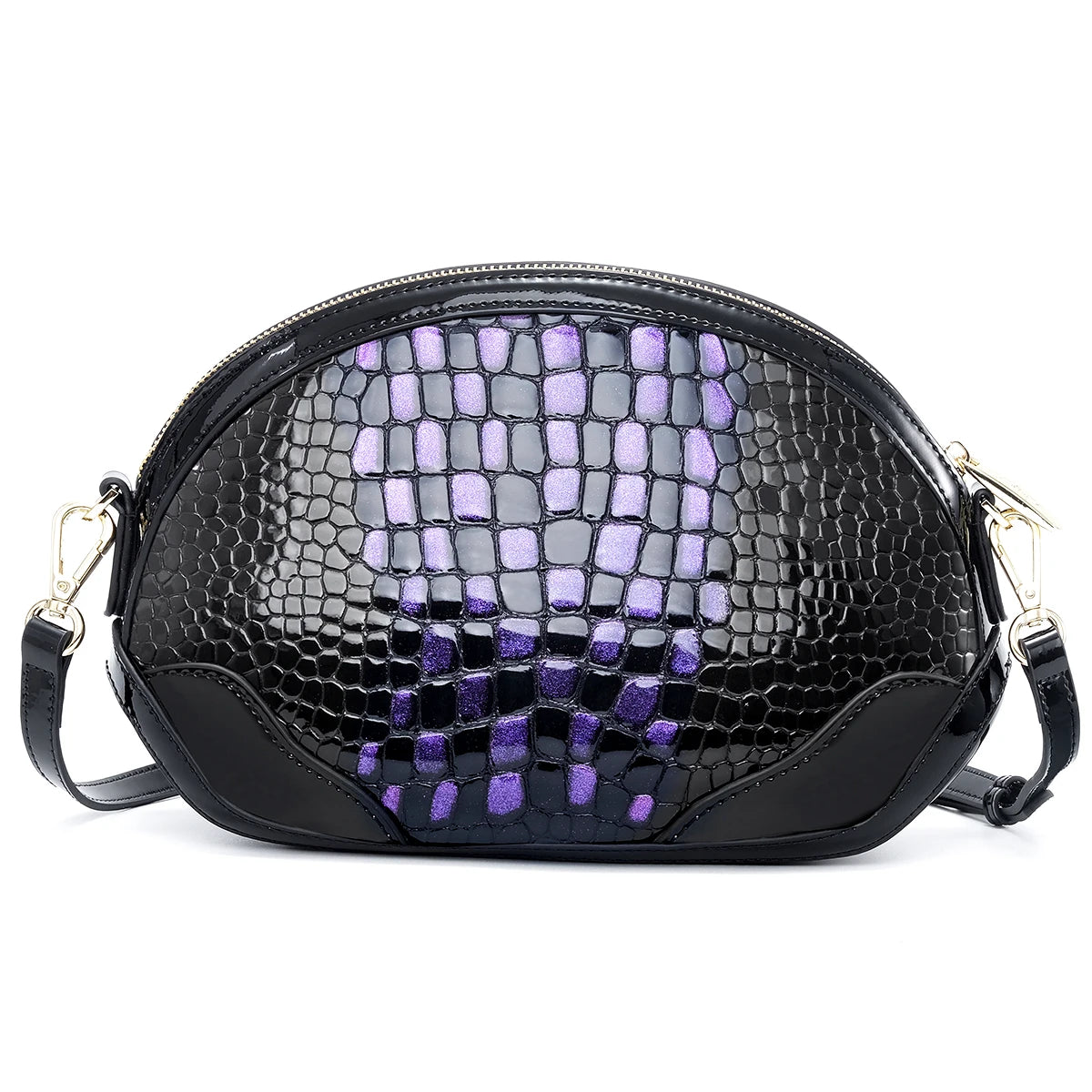 Women Leather Crocodile Dome Designer Crossbody Bag Daily Commutes